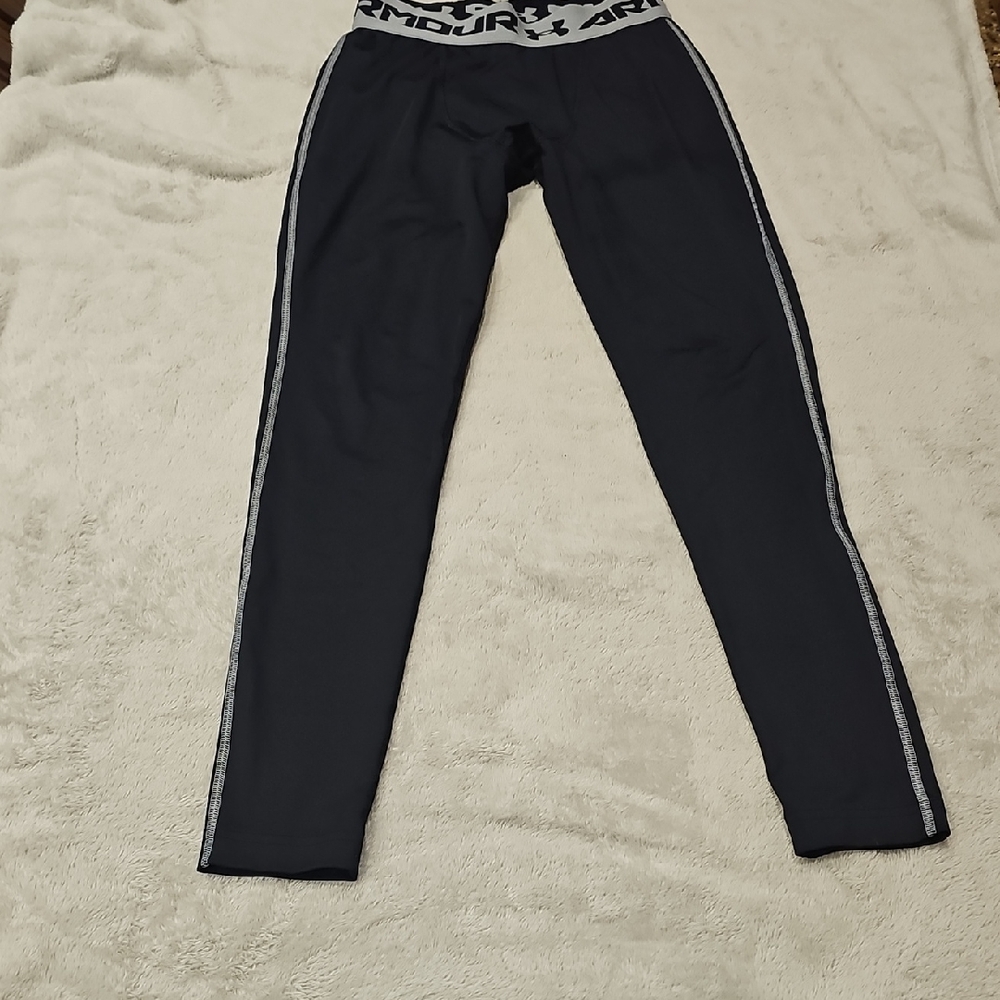 Under Armour Black Leggings with White Trim
